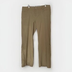 Athleta Dipper Cargo Pants Womens 14 Tan Khaki Hiking Utility Pockets 683761‎